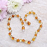 Amber beads for children polished lemon and honey color