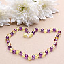 Amber beads for children polished lemon color with amethyst