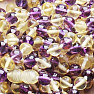 Amber beads for children polished lemon color with amethyst