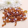 Amber beads for children polished cognac with amethyst and agate