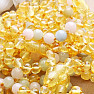 Amber beads for children polished in lemon color with morganite