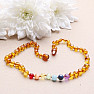 Amber beads for children polished in the color of cognac chakra