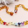 Amber beads for children polished in the color of cognac chakra