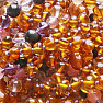 Amber beads for children polished in the color of cognac with a mix of semi-precious stones