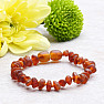 Amber bracelet for children extra satin cognac color