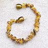 Amber bracelet for children extra polished color green