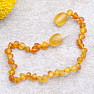 Amber bracelet for children extra satin color of dark honey