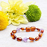 Cognac amber bracelet with amethyst for children