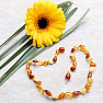 Amber beads for children flat polished multicolor