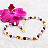 Amber multicolor beads for children with amethyst