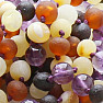 Amber multicolor beads for children with amethyst