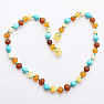 Amber beads for children with turquoise