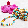 Amber beads for children with turquoise