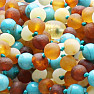 Amber beads for children with turquoise