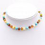 Amber beads for children with turquoise