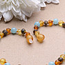 Amber beads for children satin multicolor with aquamarine A quality