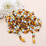 Amber beads for children satin multicolor with aquamarine A quality