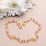 Amber beads for children satin honey with rose gold