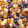 Amber beads for children satin multicolor with amethyst A quality