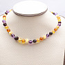 Amber beads for children satin multicolor with amethyst A quality