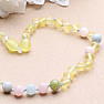 Amber beads for children, satined in the color of lemon with morganite