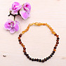 Amber round beads for children Rainbow multicolor satin