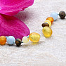 Amber beads for children with aquamarine