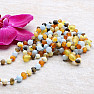 Amber beads for children with aquamarine