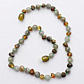 Amber beads for children with labradorite