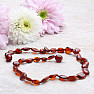 Flat amber beads for children, color dark cognac