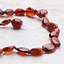 Flat amber beads for children, color dark cognac