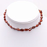 Flat amber beads for children, color dark cognac