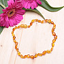 Amber beads for children polished beans in honey color