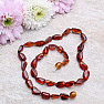 Amber necklace flat polished color cognac