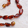 Amber necklace flat polished color cognac