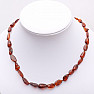 Amber necklace flat polished color cognac