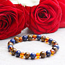 Cognac amber bracelet with lapis lazuli and tiger&#39;s eye