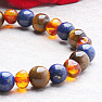 Cognac amber bracelet with lapis lazuli and tiger&#39;s eye