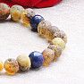 Green amber bracelet with lapis lazuli