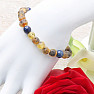 Green amber bracelet with lapis lazuli