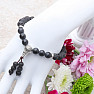 Lava Stone Buddha Mala Bracelet with Black Agate