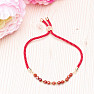 Jasper red cut glitter drawstring bracelet