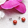 Red jasper ball earrings