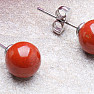 Red jasper ball earrings