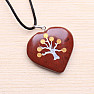 Jasper red heart pendant with Tree of Life