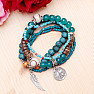 A set of five unisex fashion bracelets in a turquoise tone