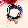 A set of five unisex fashion bracelets in a blue tone