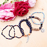 A set of five unisex fashion bracelets in a blue tone