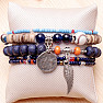 A set of five unisex fashion bracelets in a blue tone