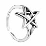 Adjustable witch ring PENTAGRAM Ag 925